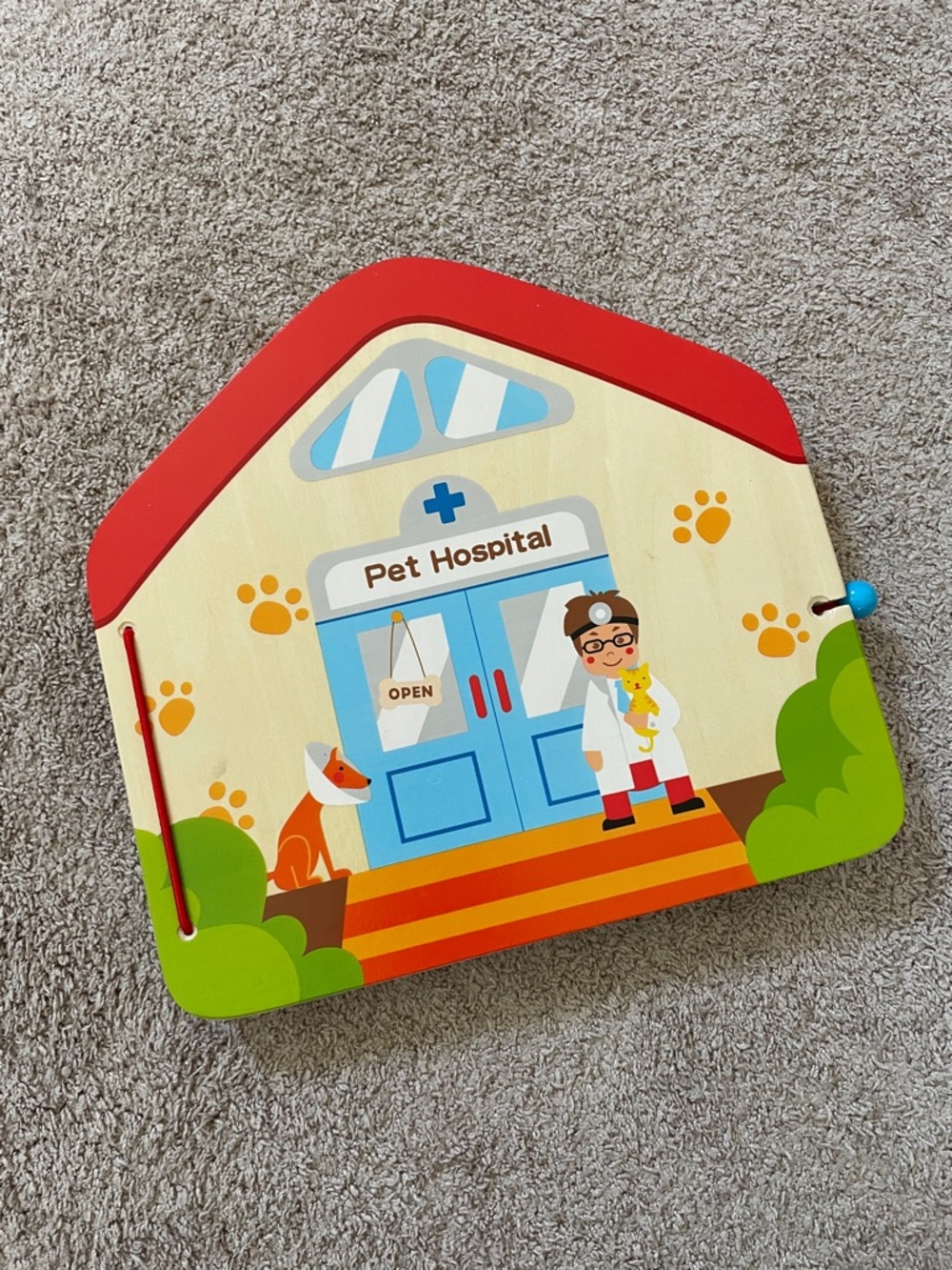 Wooden Pet Hospital Activity Book - Red Roof